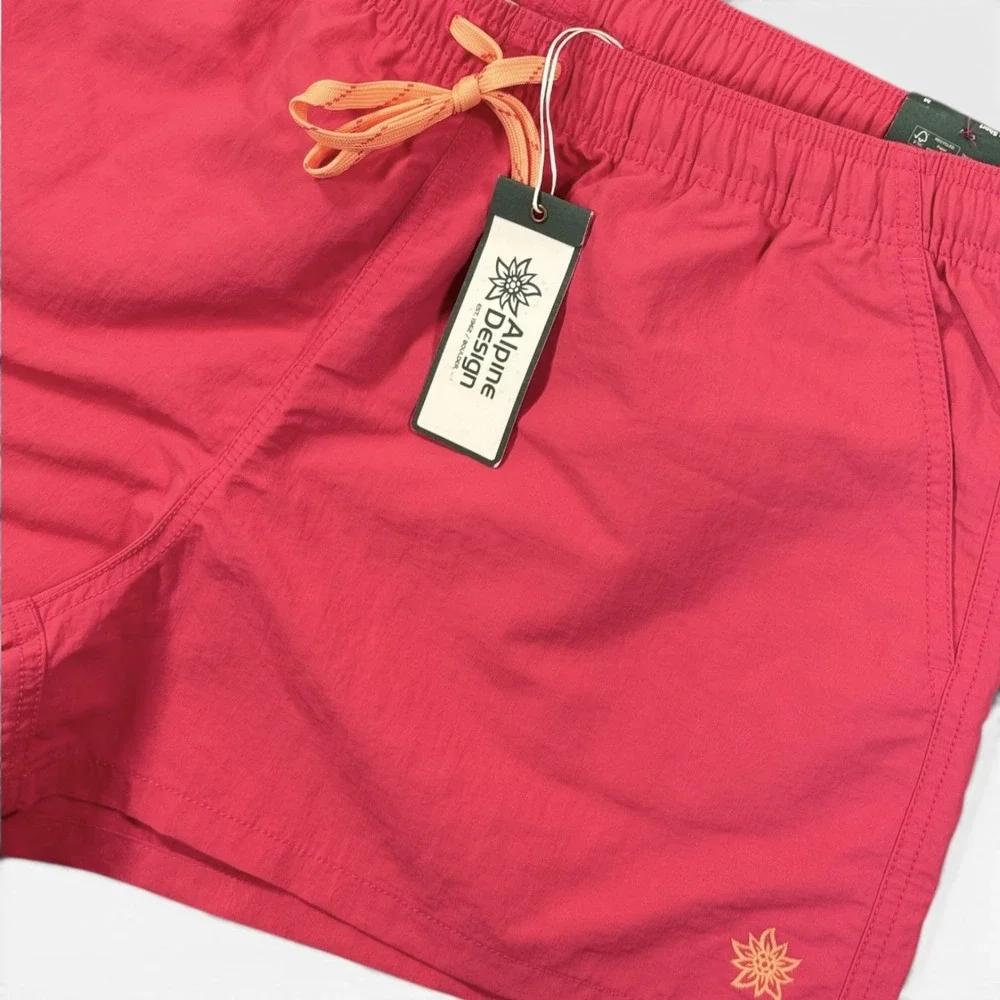 ALPINE DESIGN Pull-On Hiking Shorts Womens M Pink Pre-Washed Activewear Casual‎